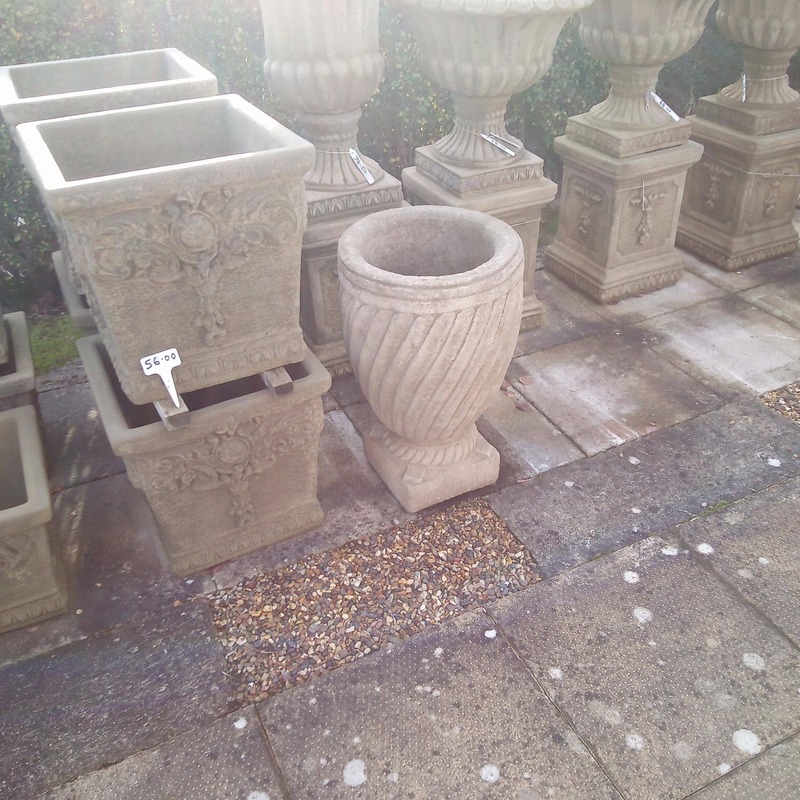 large concrete square tubs pots £56