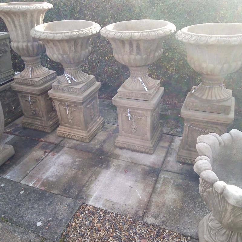 Concrete/ stone vases, urns plinths and pots