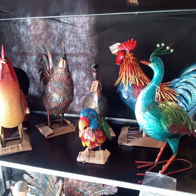 Metal antique style cockerel £24.40  parrot £12